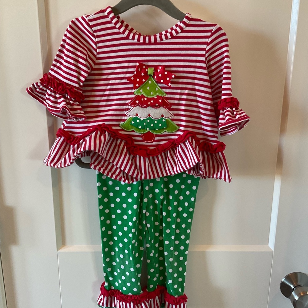 Rare Editions Red and Green Striped Christmas Set